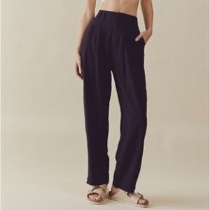 Free People | Calla Pleated Trousers in black size 12